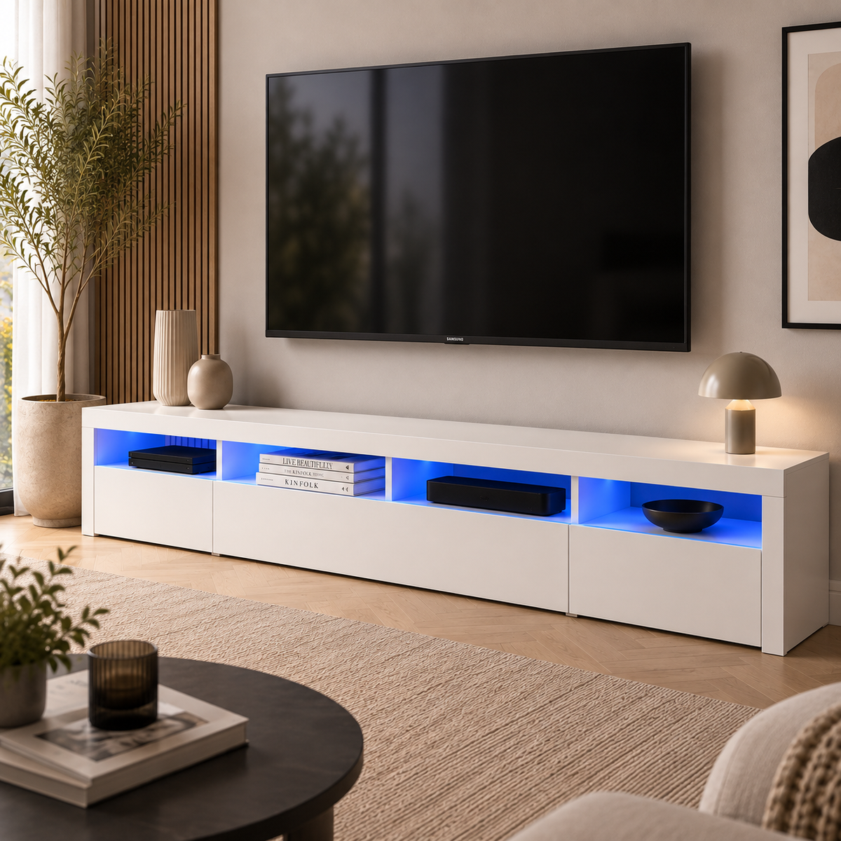 Meuble TV Bois à LED