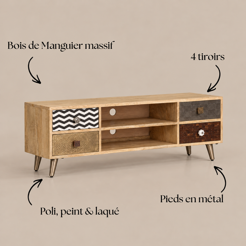 Meuble TV Bois & Motifs Industriel