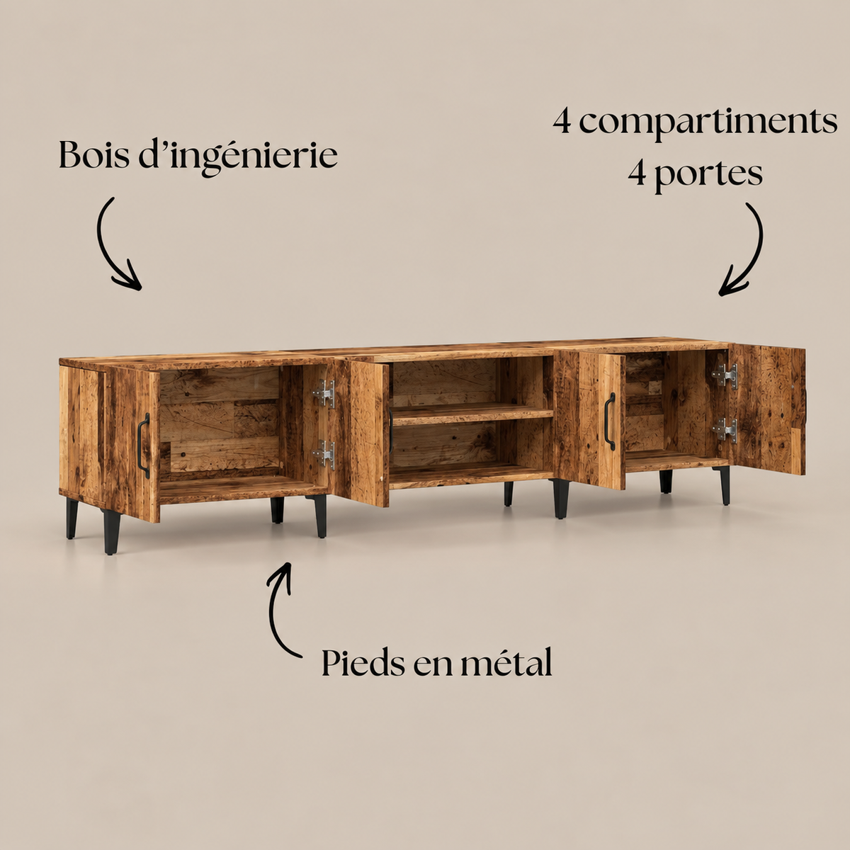 Meuble TV Vieux Bois