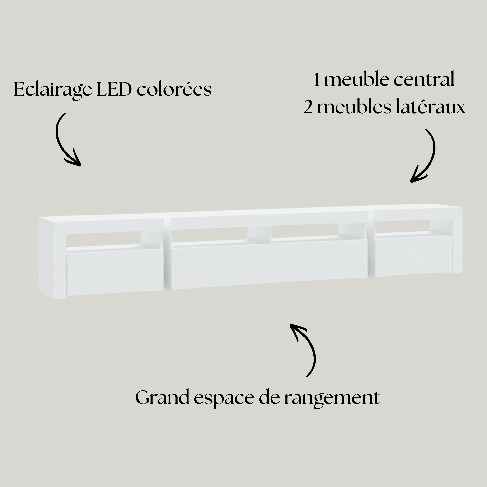 Meuble TV Bois à LED