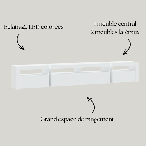 Meuble TV Bois à LED