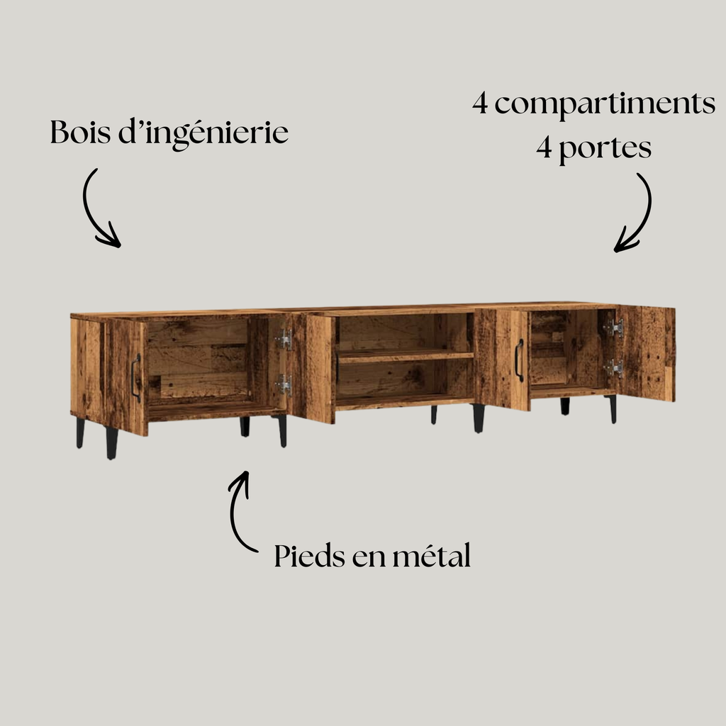 Meuble TV Vieux Bois