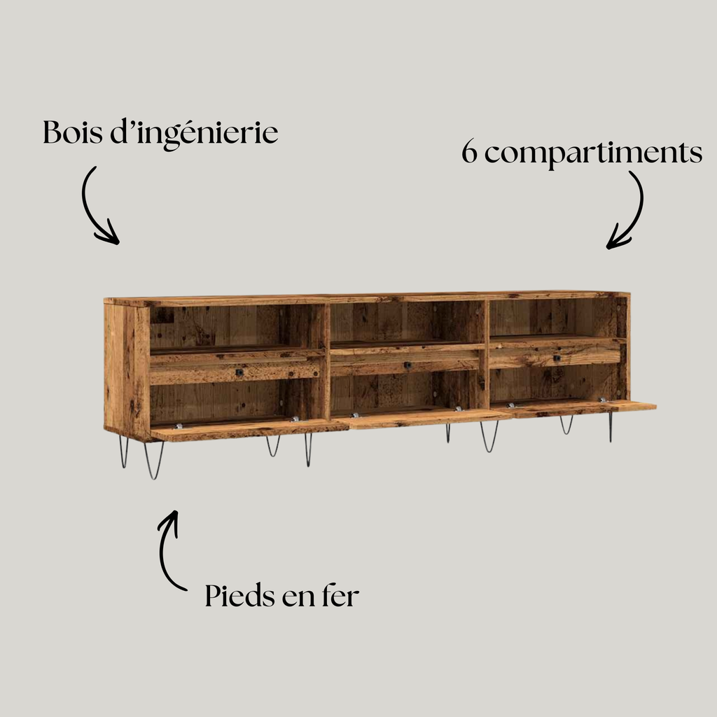 Meuble TV Vieux Bois & Fer