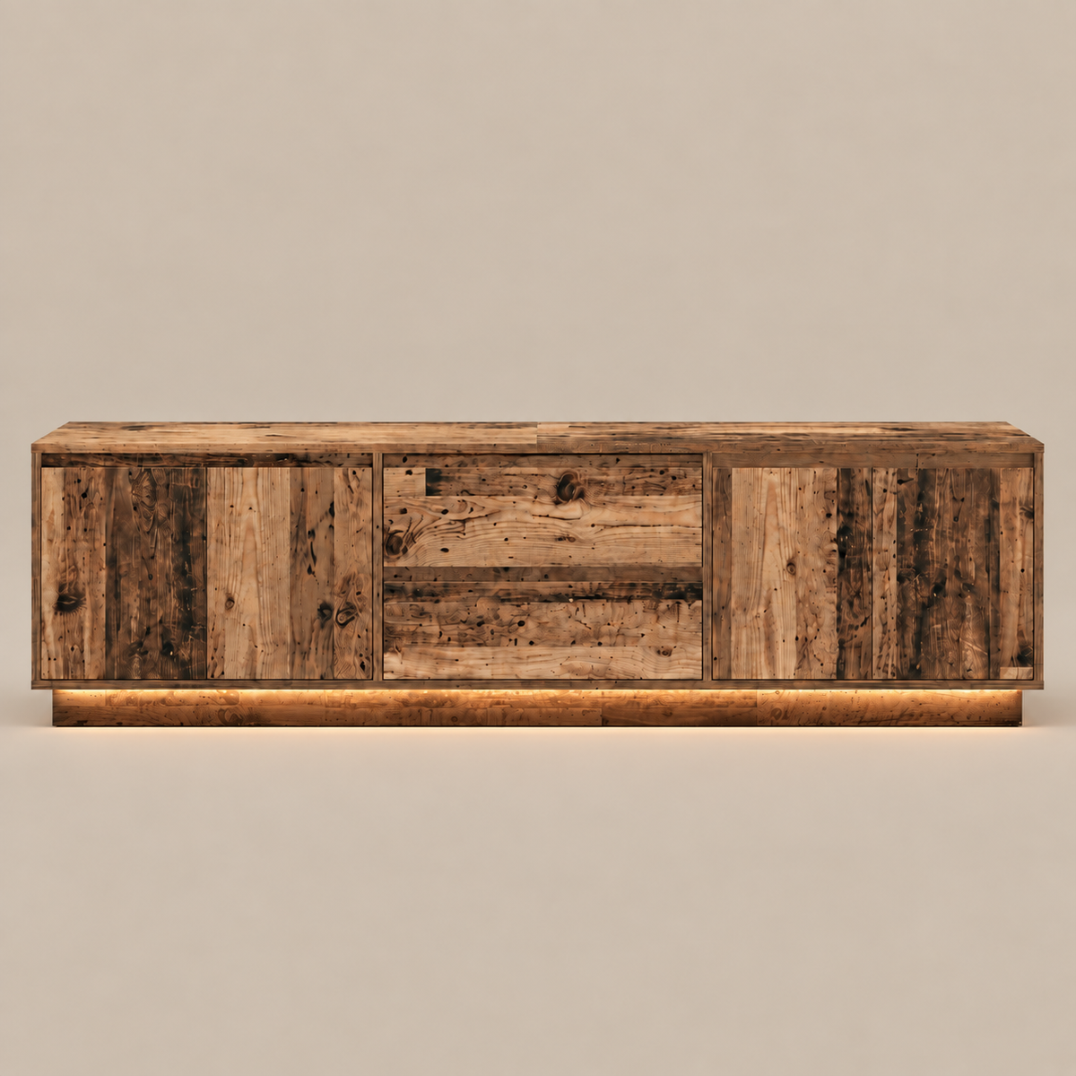Meuble TV Vieux Bois LED